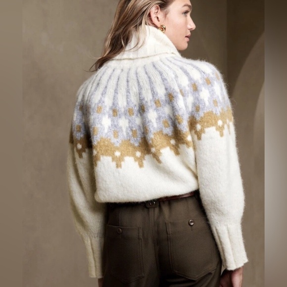 Banana Republic Alpaca Blend Fair Isle Turtleneck Sweater – Size M ($200 Retail) - Picture 2 of 6
